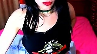 Emo Cam Girl Plays with Dildo