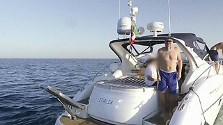 Old bitch gets fucked on a boat and it is HOT AND HEAVY