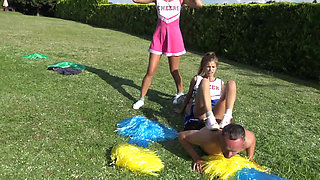 Cheerleader kicking fun!