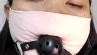 Ball Gag on With Mask
