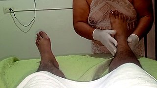 Massage rooms, pajas, handjob latex gloves