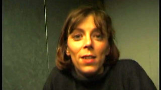 Lovely brunette banged and jizzed on tits in the elevator