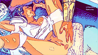 Ass to mouth machine. Hentai cartoon style