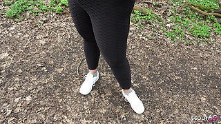 Boy Seduce German Curvy BBW Mature Kathy Deep to Suck His Dick at Public Place