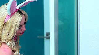 Stepdad destroys Lexi Lore's cute butt on Easter during