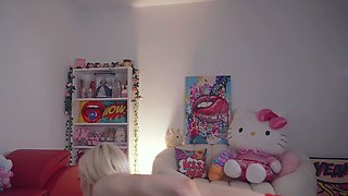 Horny busty blonde babe with big boobs