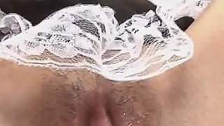 Hot Ramen Scene-3_bukkake for a Brunette Japanese Maid in Lingerie Who Ends up Covered in Semen