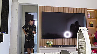 Hot Wife Seduces Delivery Guy While Husband Watches Everything