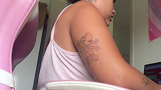 Home Office Workday Chubby Girl Natural Loud Farts Computer Desk Vibes