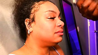 Light Skin Ebony Mixed Slut Punished With A Throat Fucking