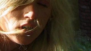 Blonde Babe Gets Licked and Fingered Outdoors