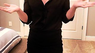 Role Playing Step Daddy With Dildo in Nylon Stockings