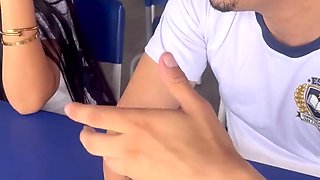 A steamy eighteen-yr-senior college girl from Fortaleza gave a fine time to her well-talented acquaintance in the classroom.