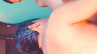 Chubby jeans wearing cum wife fucked while standing