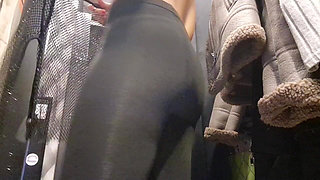 Open Curtain in Fitting Room Flashing of Tits