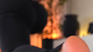 4K Yoga Sandal Tease From Hot Blonde MILF with Long Toenails & Tory Burch Sandals