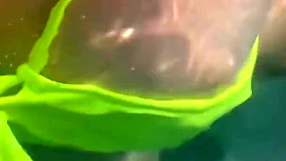 Artemisia Love Swimming in the Pool Flashing Her Big Juicy Boobs and Smoking a Cigarette