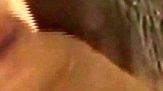 Smiling Brunette Flashes Big Tits and Sucks Throbbing Cock