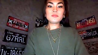 Ebony tranny Brii jerks her black boner in solo masturbation