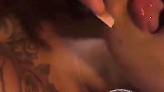 Tattooed Latinas Party with Wild Dildo Fun in Bed