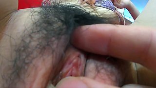 Blonde Japanese girl fingered and toy fucked