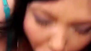 Sweet BBW brunette MILF Claire Dames tattooed pov deepthroat blowjob & cum swallow on floor