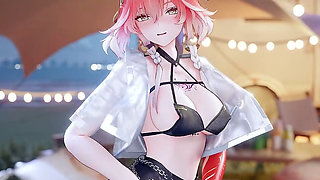 [4k Ultra-high-definition] Long Queencard Black Silk Miniskirt Anal Seila Beads Charming