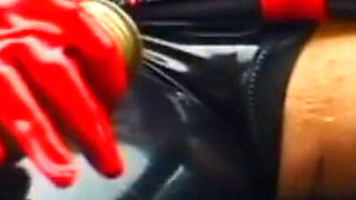 Dominating gas mask man