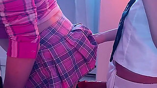 Girl fucks her sissy slut and pissing in small cock cage- Phone version