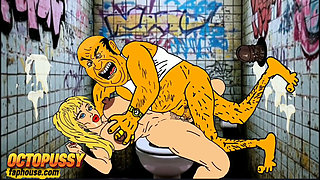White Wife Sucks Big Black Cock in Dirty Public Toilet. Wife Blowjob BBC Glory Hole
