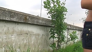 Sexy girl fucking on a highway