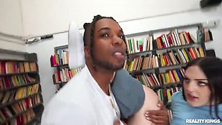 Library Vlog with Kaby Snow & Lucy Lotus - Big Tits Teen Blowjob and Cumshot