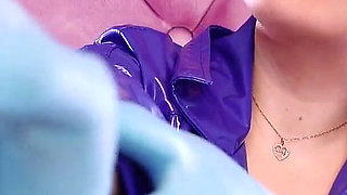 Asmr Video- Hot Sounding - Blue Nitrile Gloves Fetish Close up Video