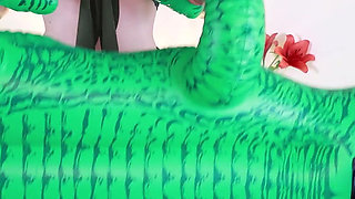 Humping, Dominating and Pee an Inflatable Crocodrile