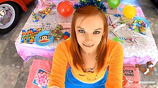 Enjoying Some Birthday Pawg Cheeks - Pov deepthroat blowjob by sexy busty redhead