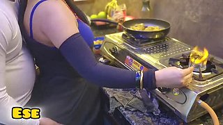 Indian Aunty Sammy Sins Rough Kitchen Fuck - Homemade Doggy Style & Dirty Talk in Hindi