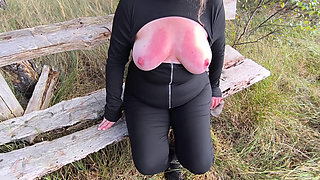 Big Tits Clap Outdoor