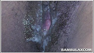 Ebony Hairy Ex-girlfriend Fucked And Creampied By Big White Cock