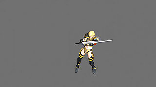 a girl dancing with sword