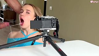 Polly Yangs Deep Throat BTS - Sloppy Blowjob & Huge Cum in Mouth