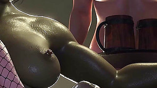 Orc & Elf Tavern Futanari - Group Sex Then Private Room with the Bar Elf - 3D Animation