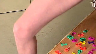 Bound Chastity Sub Fridge Magnet Squat Punishment