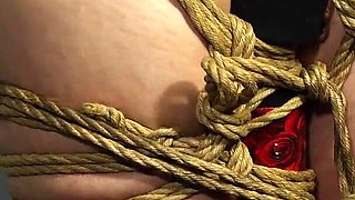 Slave Mila Tightly Tied in Orgasm Torment with Rope Bondage and Bound Orgasms