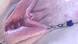 Locked Pumped Pussy Pissing Closeup 5
