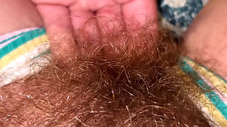 Super Thick and Long Plussy Hair Bush Closeup
