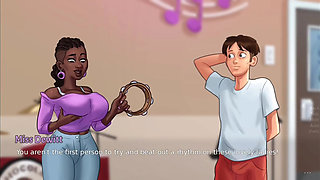 Anon beat out the rhythm from a pair of big black boobs - summer time saga