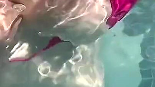 Artemisia Love Sexy and Horny Underwater Showing Her Big Tits in a Super Micro Bikini and You Can See Her Aureolas…