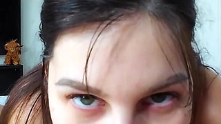 Amateur Wife Full Eye Contact Blowjob Cum Swallow