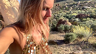 The Golden Princess Pleasures Herself Outdoors