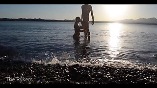 Romantic Sex at a Public Beach